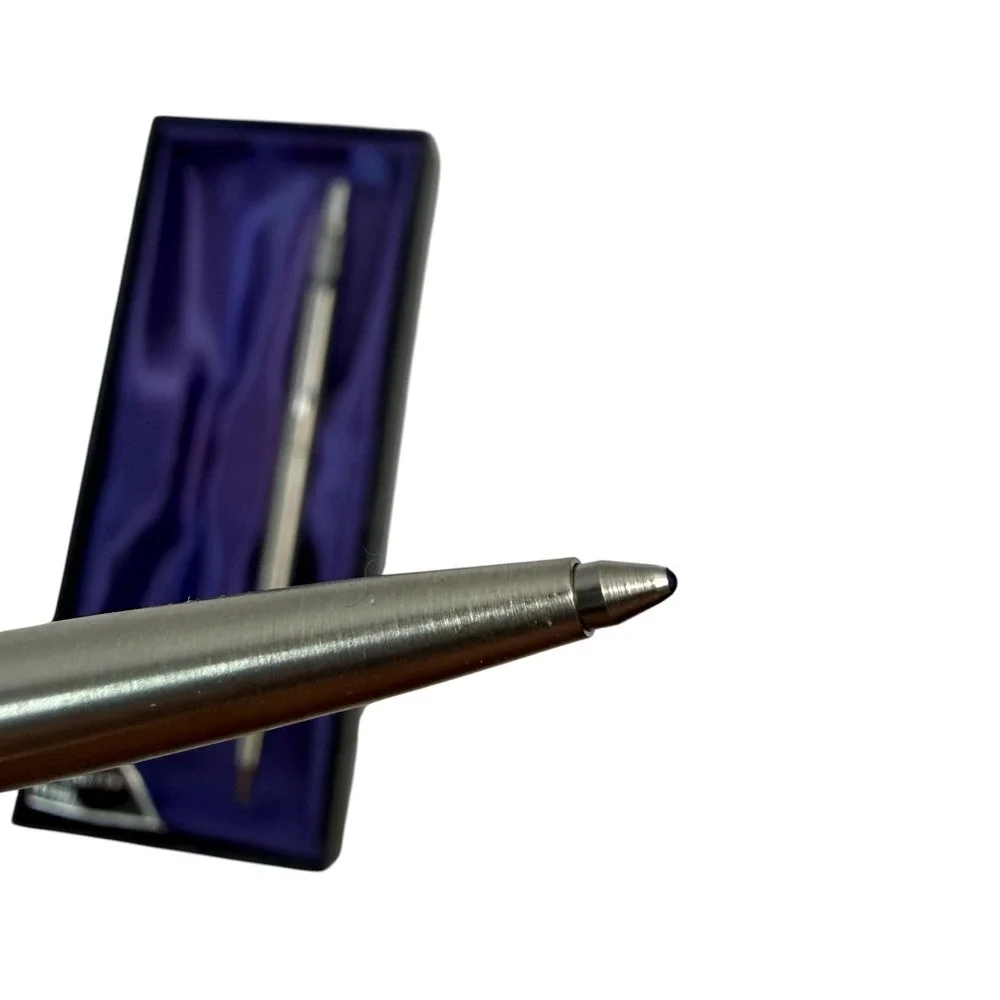 Vintage Parker Stainless Steel Pen Pencil Set In Box Ballpoint Mechanical USA